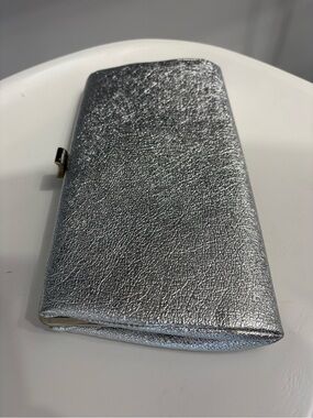 Metallic Silver Women's Clutch Wristlet - Sleek Evening-or-Whenever Bag